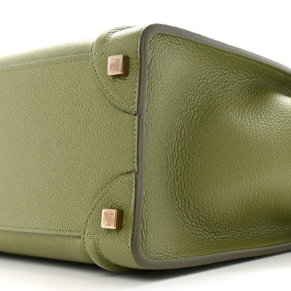 Celine Drummed Calfskin Micro Luggage Light Khaki 10 of 15