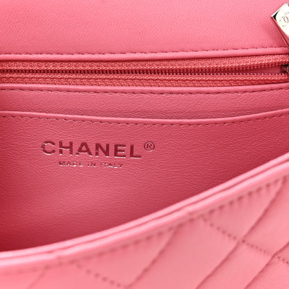 Chanel Lambskin Quilted Mini Rectangular Flap Pink 6 of 10