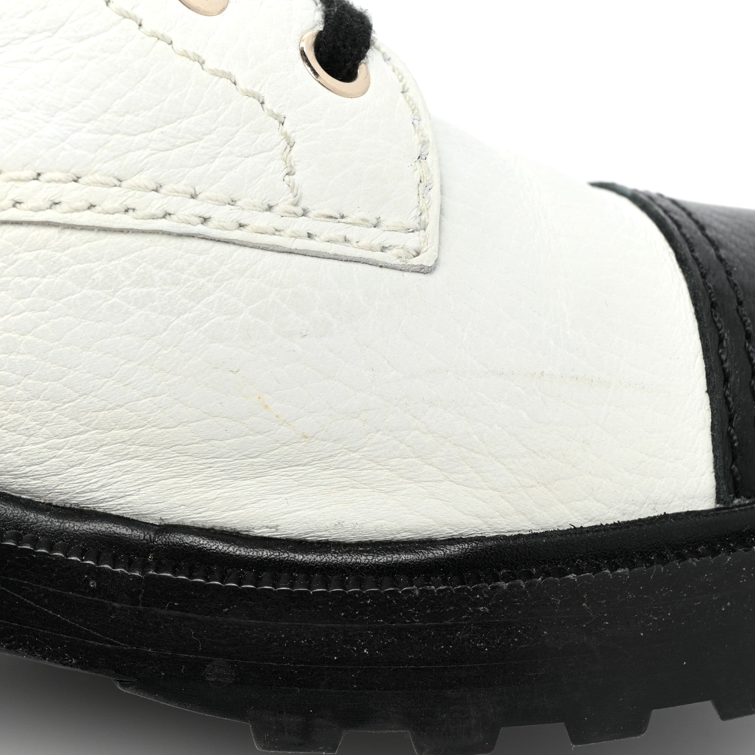 Chanel Lambskin Grained Calfskin CC Cap Toe Short Boots 39.5 White Black 10 of 14