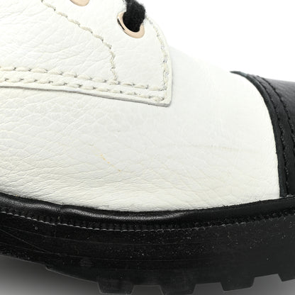 Chanel Lambskin Grained Calfskin CC Cap Toe Short Boots 39.5 White Black 10 of 14