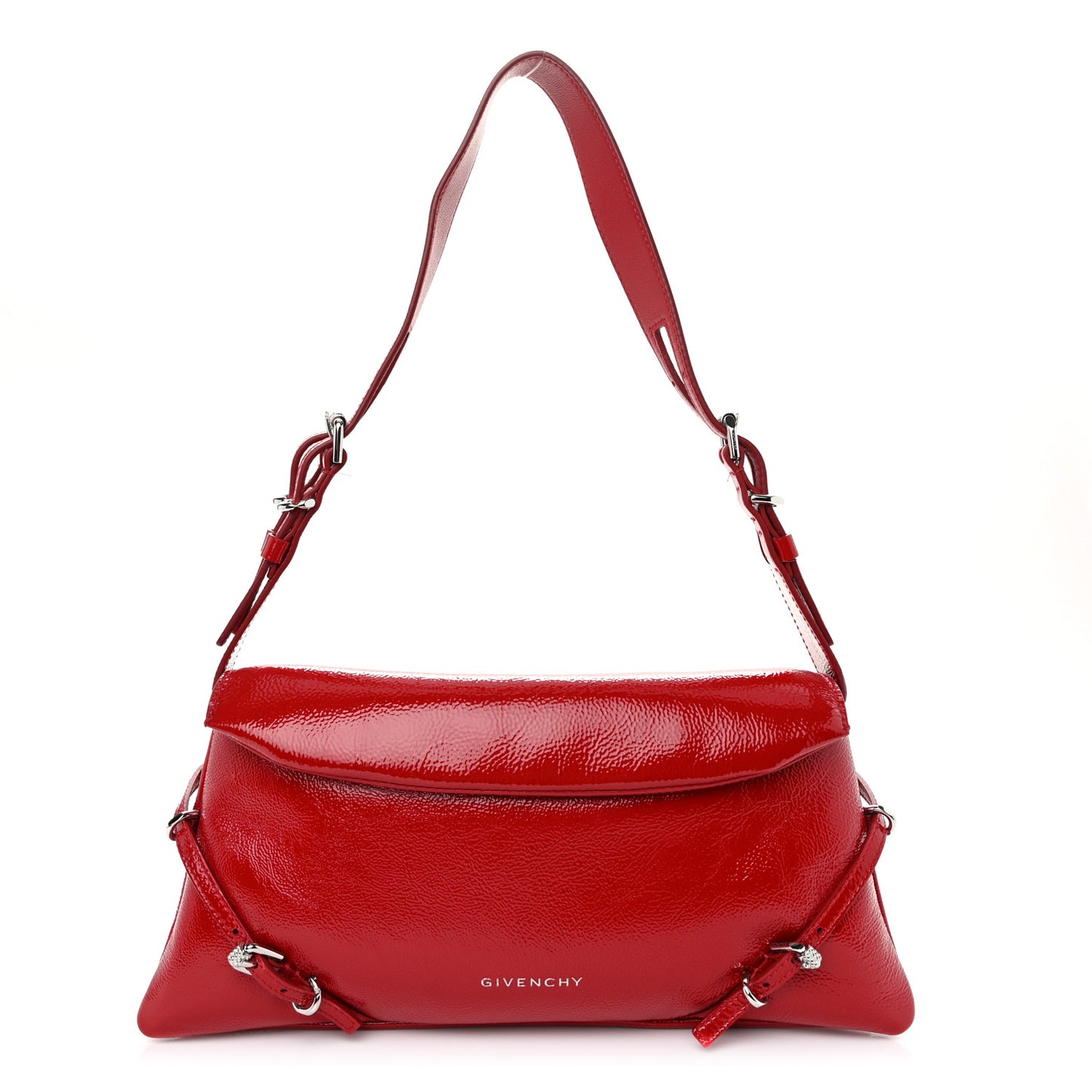 Patent Calfskin Small P'tit Voyou Shoulder Bag Red