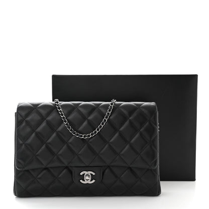 Chanel Lambskin Quilted Clutch With Chain Flap Black 11 of 11