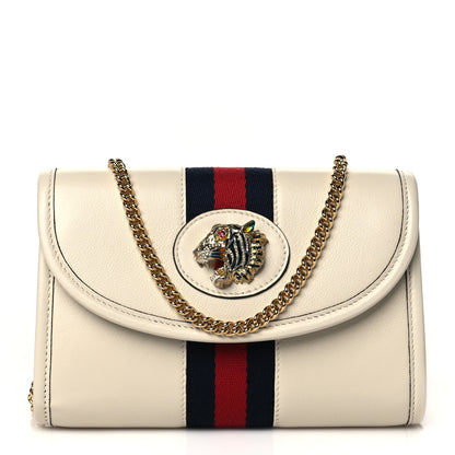 Gucci Textured Calfskin Web Mini Rajah Slim Flap Shoulder Bag Mystic White 1 of 10