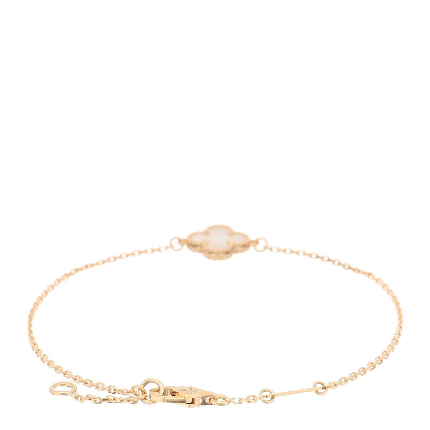 Van Cleef & Arpels 18K Yellow Gold Mother of Pearl Sweet Alhambra Bracelet 2 of 3