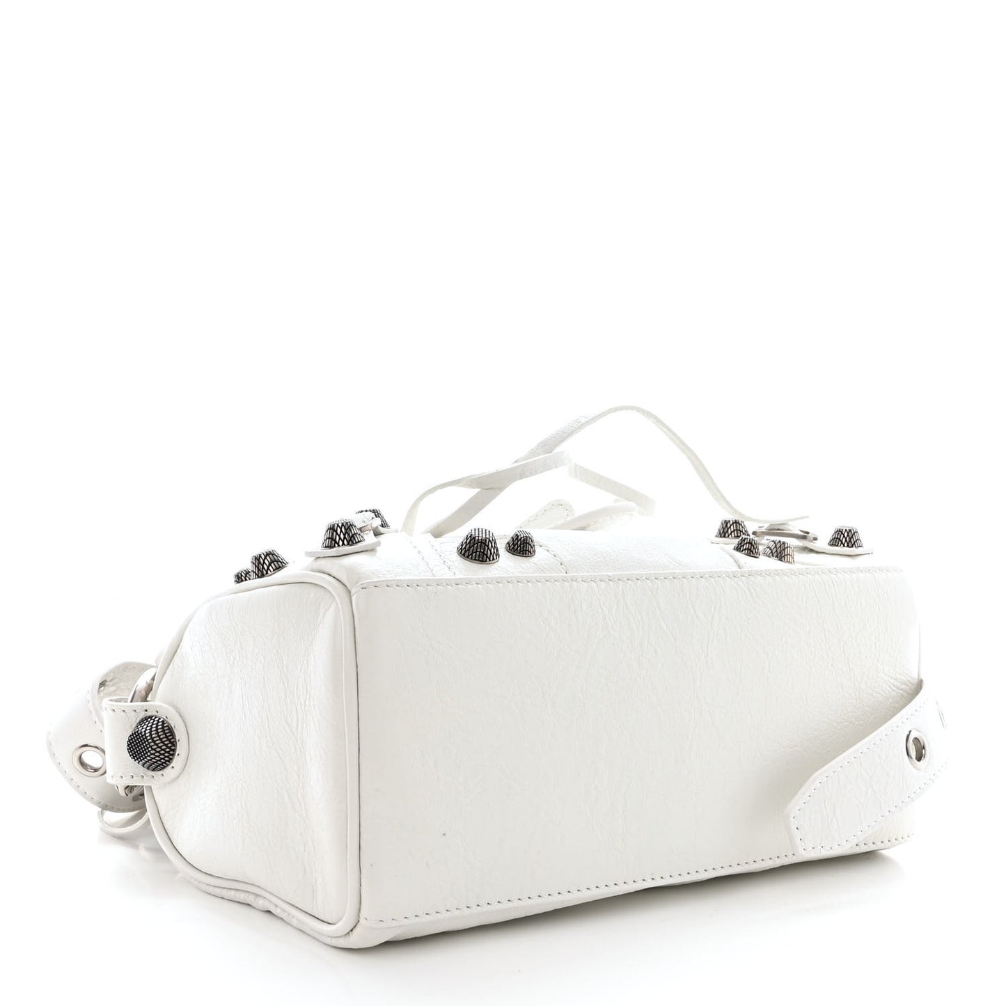Agneau Arena Mini Le Cagole Duffle Crossbody Bag Optic White