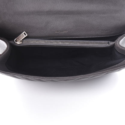 Saint Laurent Sheepskin Matelasse Chevron Monogram Large College Satchel Light Coal 6 of 20