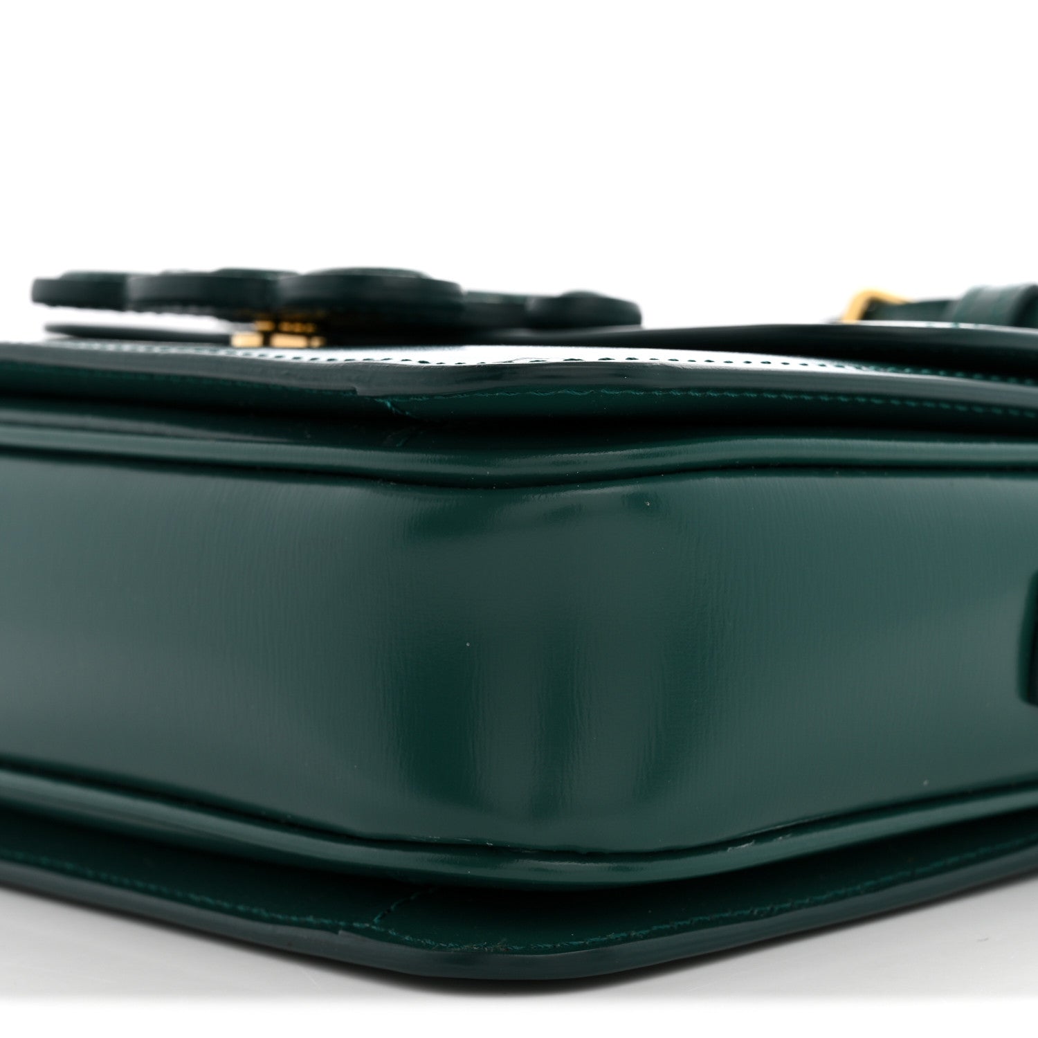 Celine Shiny Calfskin Teen Cuir Triomphe Pine Green 9 of 10