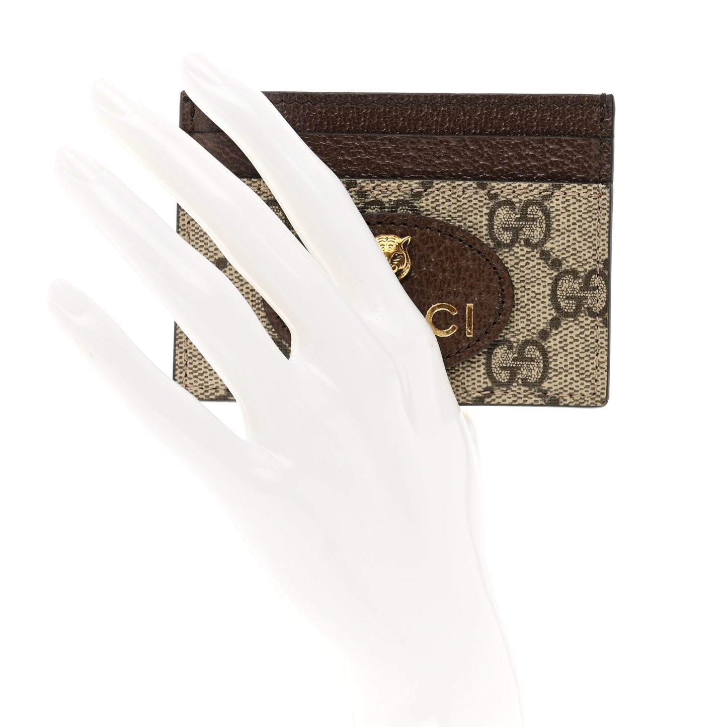 GG Supreme Monogram Neo Vintage Card Holder Beige Crop New Acero