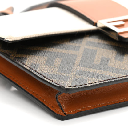 Fendi Glazed Fabric Cotton Vitello King Aura FF 1974 Baguette Belt Pouch Tobacco Moro Grezzo Cuoio 9 of 10