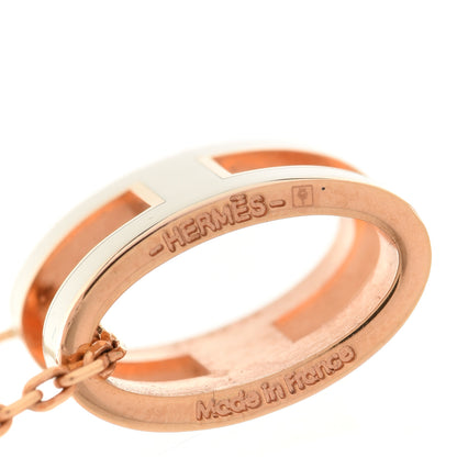 Hermes Lacquered Rose Gold Pop H Pendant Necklace White 5 of 8