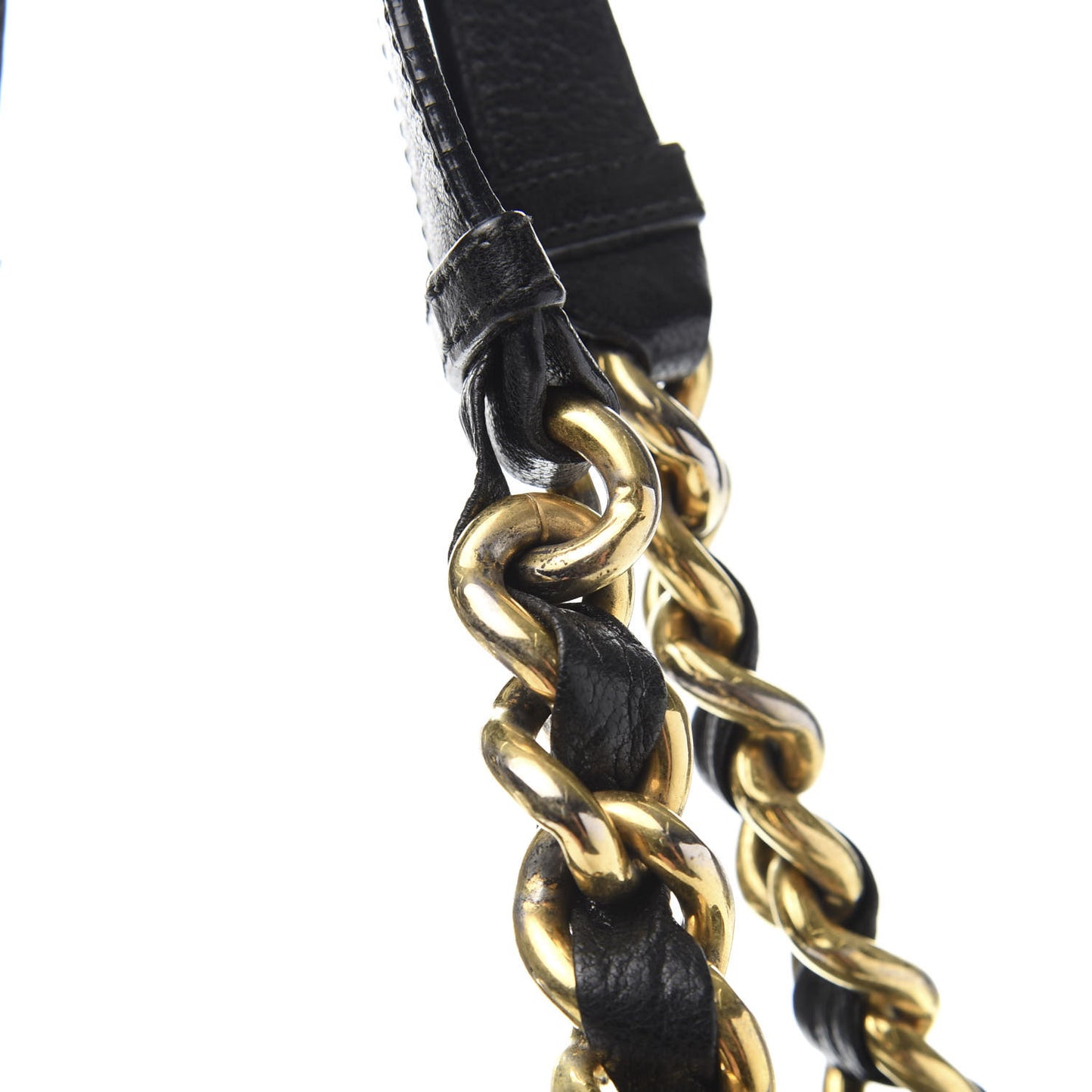 Lacquered Goatskin Quilted Karlie Satchel Black