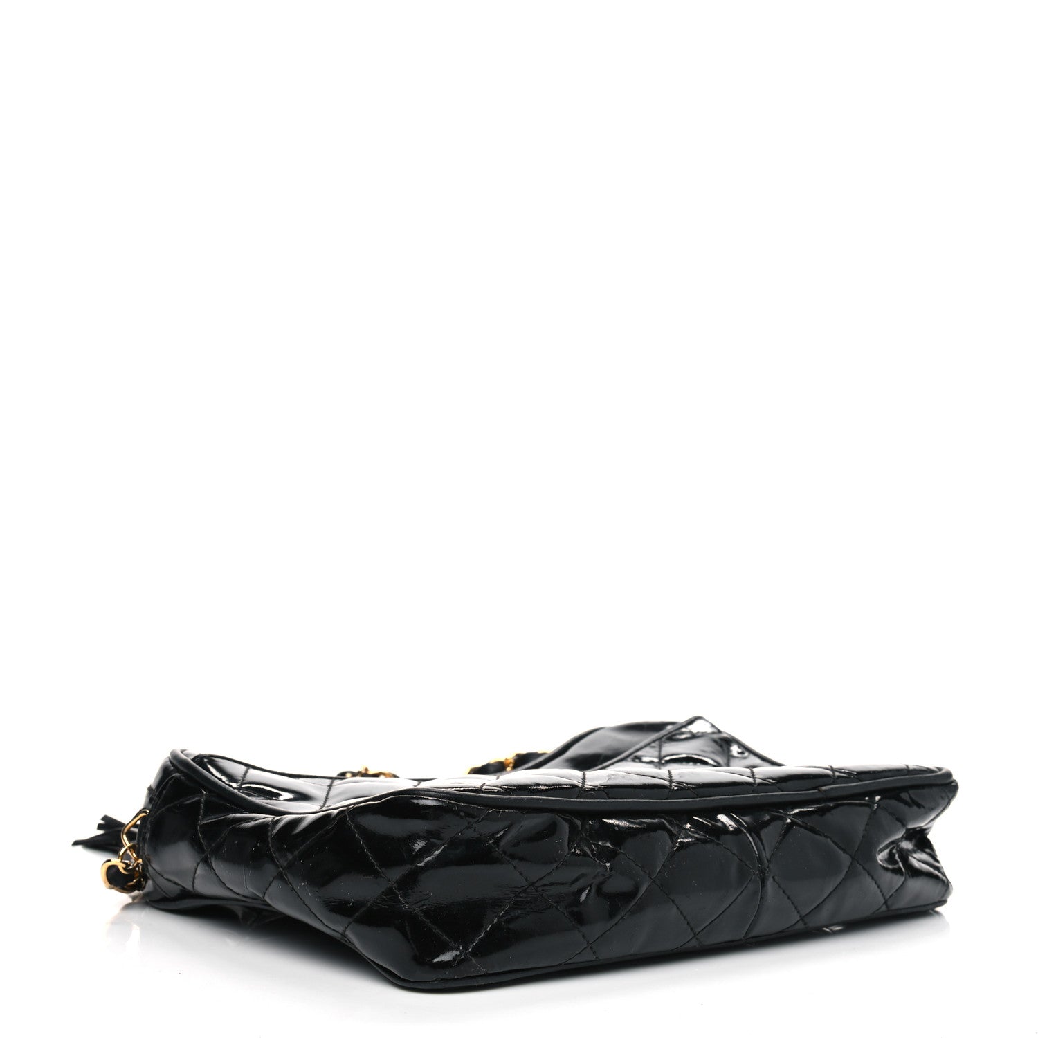 Chanel Patent Quilted Tassel Camera Case Black 3 of 10
