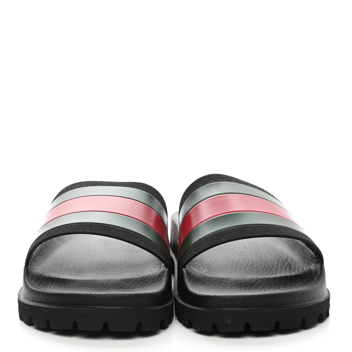 Rubber Web Mens Lug Sole Slide Sandals 10 Black Green Red