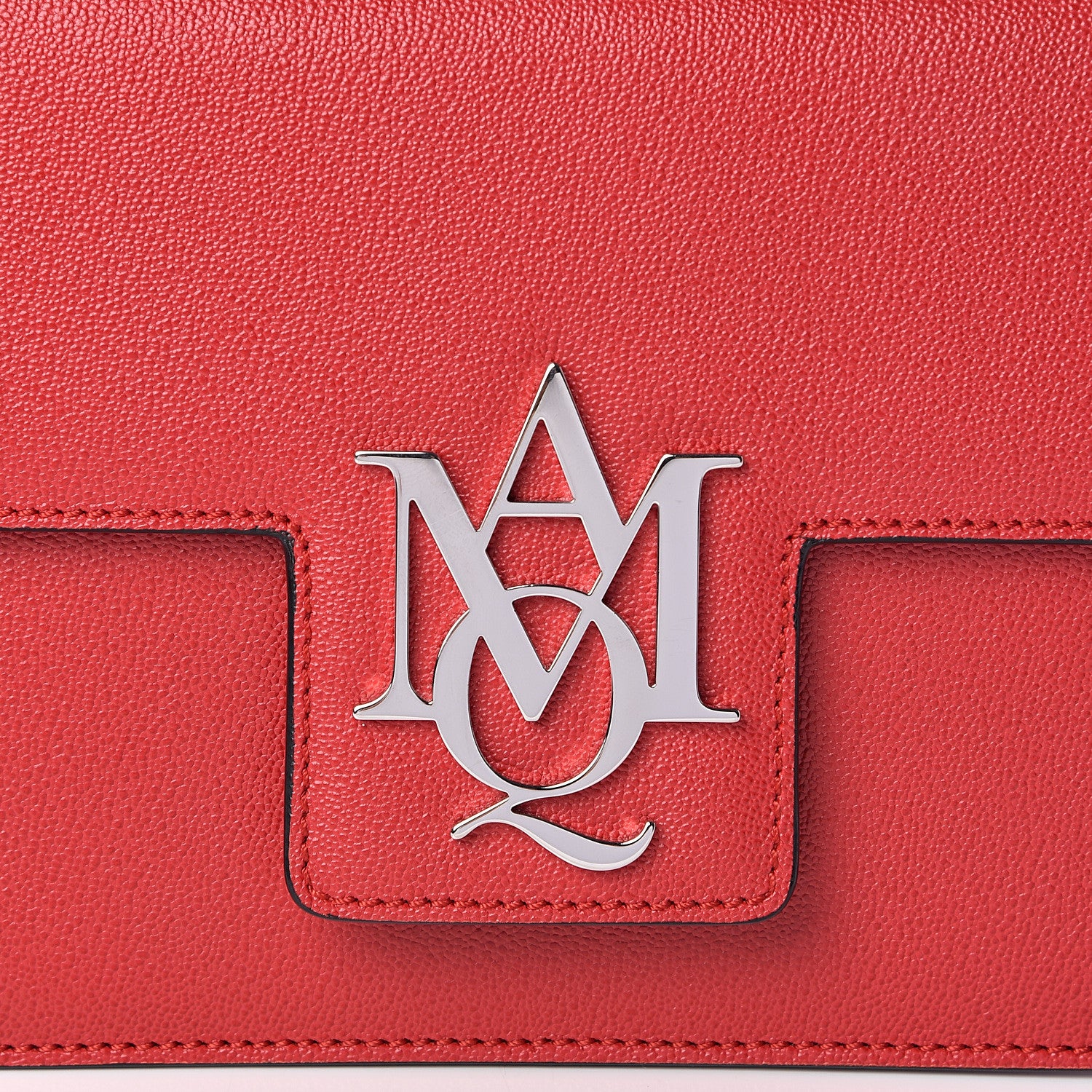 Alexander McQueen Grained Calfskin Medium Insignia Flap China Red 8 of 10