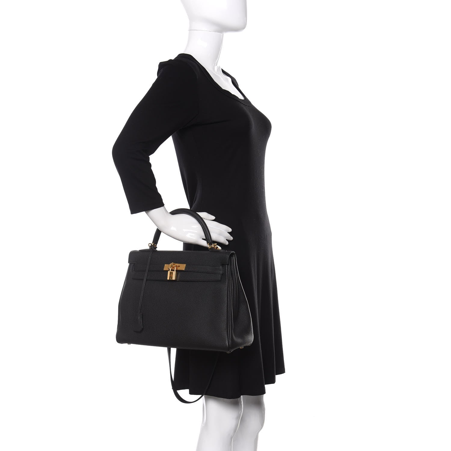 Hermes Togo Kelly Retourne 32 Black 2 of 10