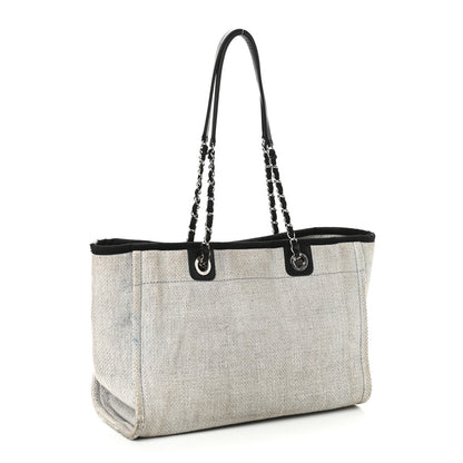 Chanel Woven Straw Raffia Small Deauville Tote Grey 2 of 16