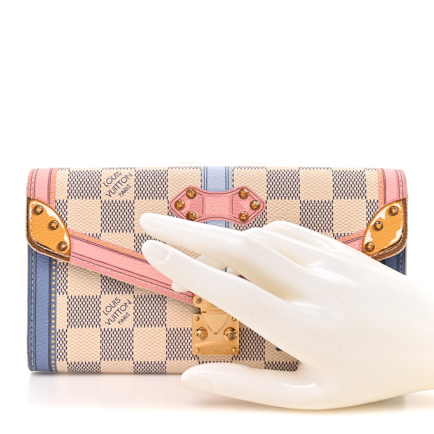 Louis Vuitton Damier Azur Summer Trunks Sarah Wallet NM 2 of 11