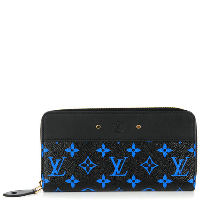 Louis Vuitton Calfskin Colored Monogram Zippy Wallet Blue Black 1 of 7