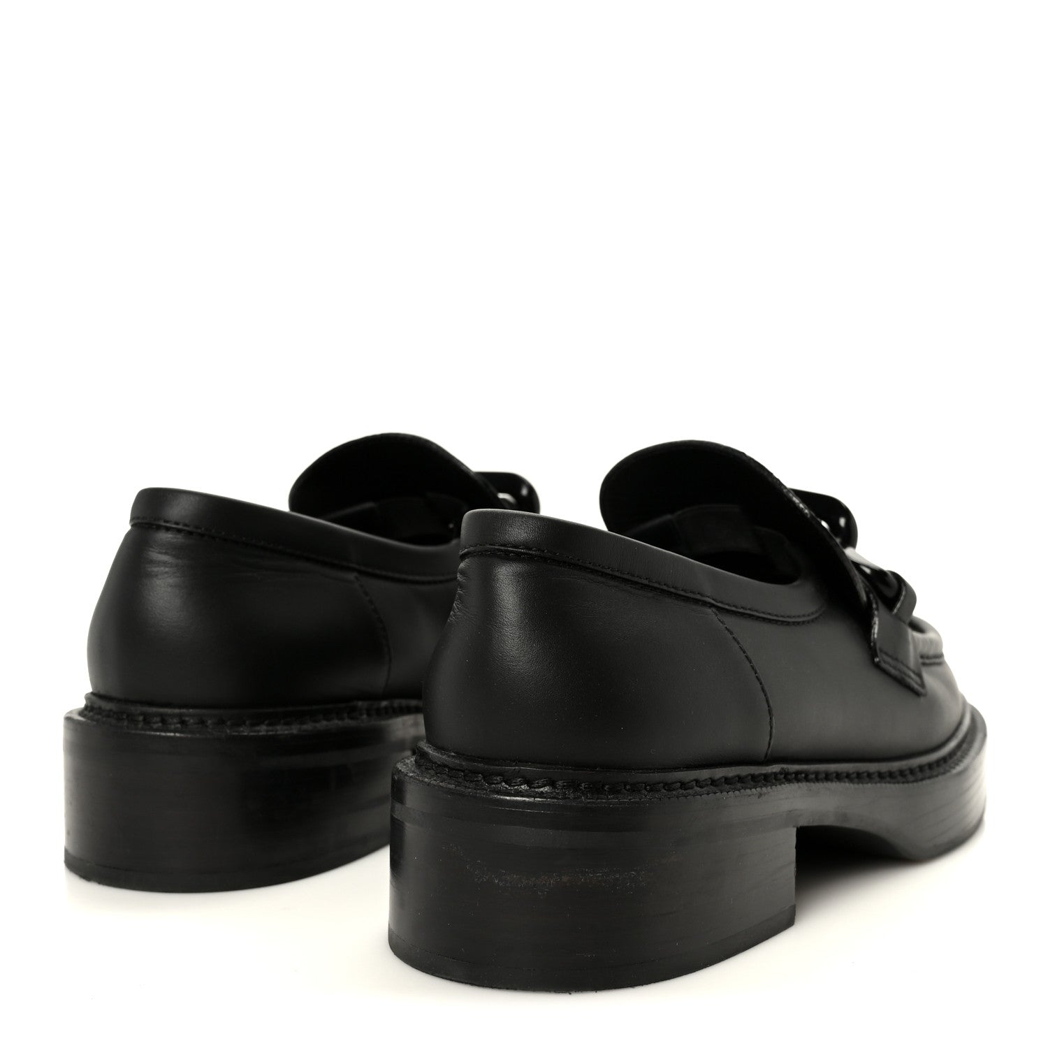 Louis Vuitton Calfskin Oversized Chain Academy Loafers 40 Black 5 of 9