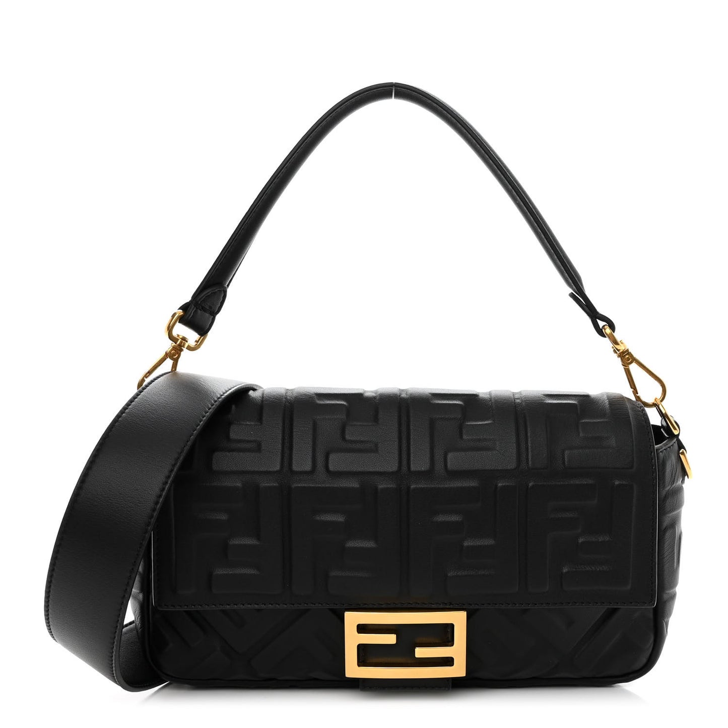 Nappa FF 1974 Embossed Baguette Black