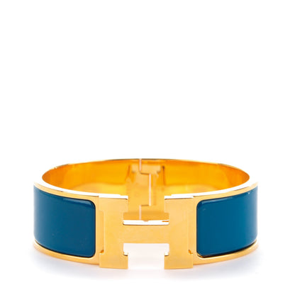 Hermes Enamel Wide Clic Clac H Bracelet GM Bleu Profond 1 of 5