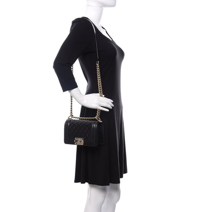 Chanel Iridescent Glazed Calfskin Quilted Small Boy Flap Black 2 of 13
