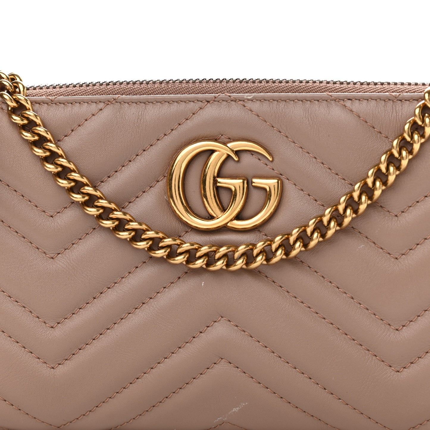 Calfskin Matelasse Mini GG Marmont Chain Bag Porcelain Rose