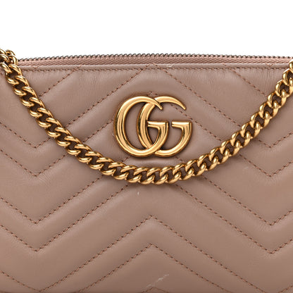 Gucci Calfskin Matelasse Mini GG Marmont Chain Bag Porcelain Rose 8 of 16