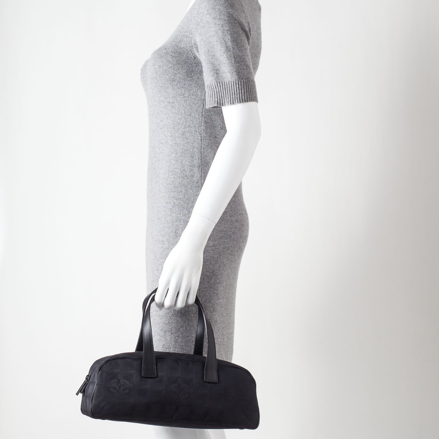 Chanel Nylon Travel Bowler Black 2 of 10