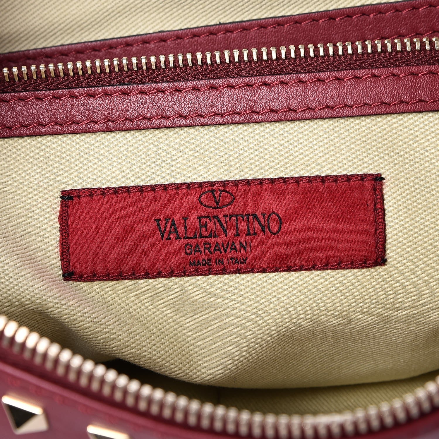 Valentino Garavani Vitello Large Rockstud Zip Wristlet Pouch Rosso Valentino 6 of 8