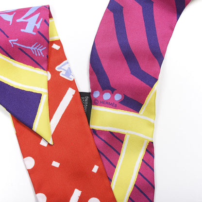 Hermes Silk Jeu de Soie Uniforme Twilly Fuchsia Rouge Multi 4 of 4