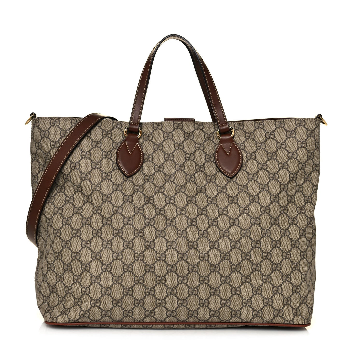 Soft GG Supreme Monogram Medium Crossbody Tote Beige Cuir