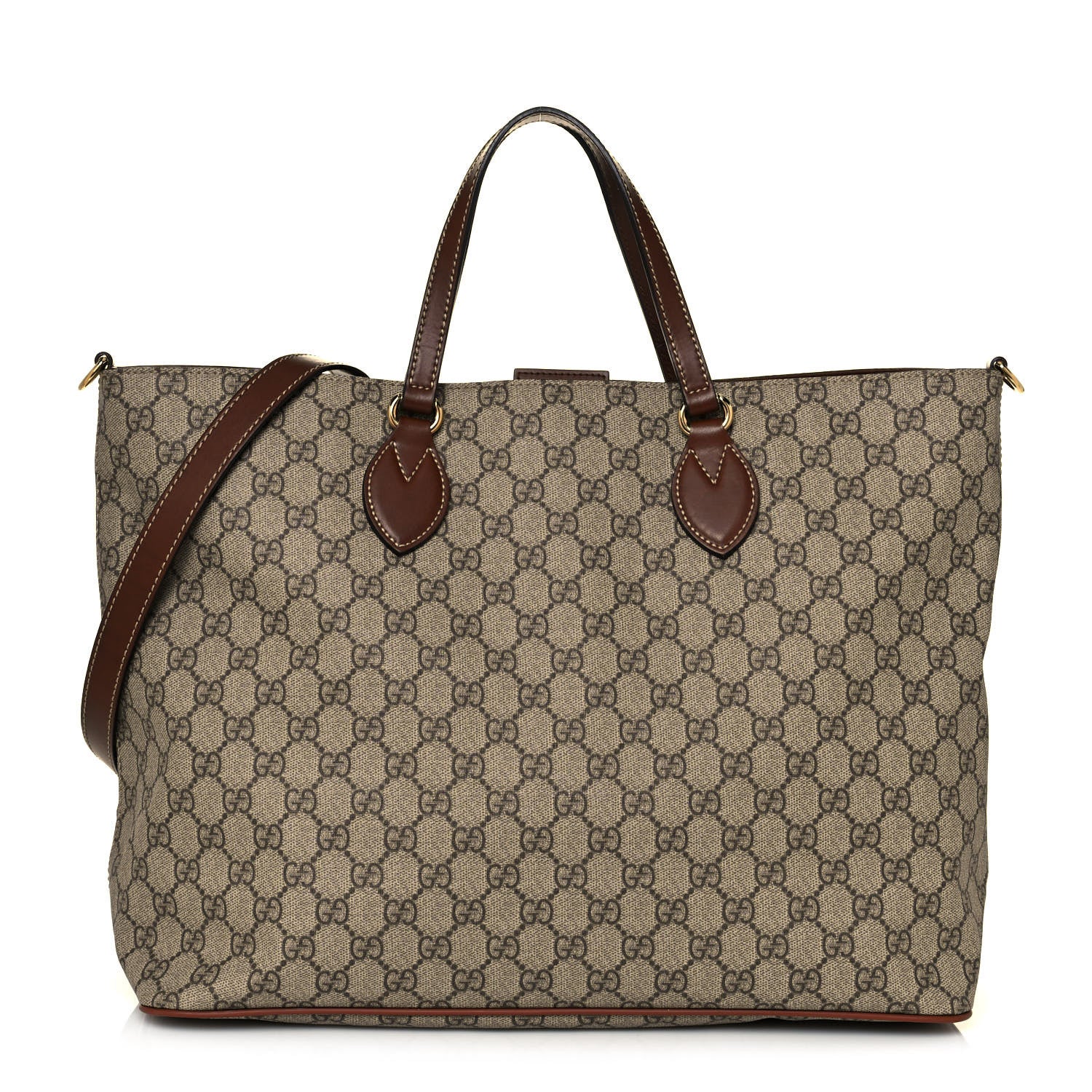 Gucci Soft GG Supreme Monogram Medium Crossbody Tote Beige Cuir 1 of 14