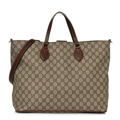 Gucci Soft GG Supreme Monogram Medium Crossbody Tote Beige Cuir 1 of 14