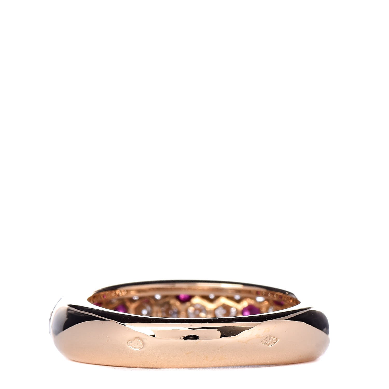 Cartier 18K Yellow Gold Diamond Ruby 6mm Mimi Ring 55 7.25 4 of 5