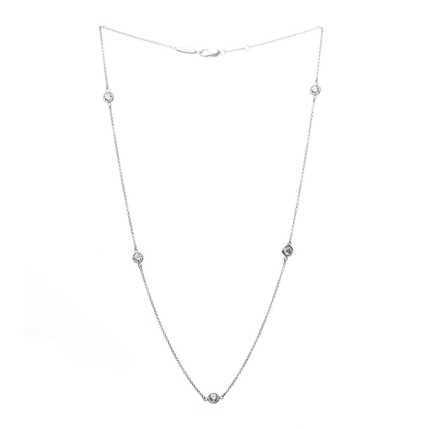 Platinum Elsa Peretti Diamonds by the Yard 5 Station Necklace