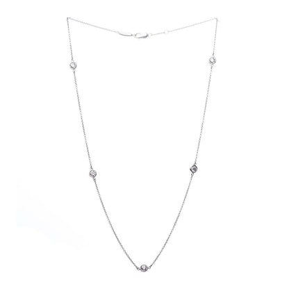 Tiffany Platinum Elsa Peretti Diamonds by the Yard 5 Station Necklace 3 of 7
