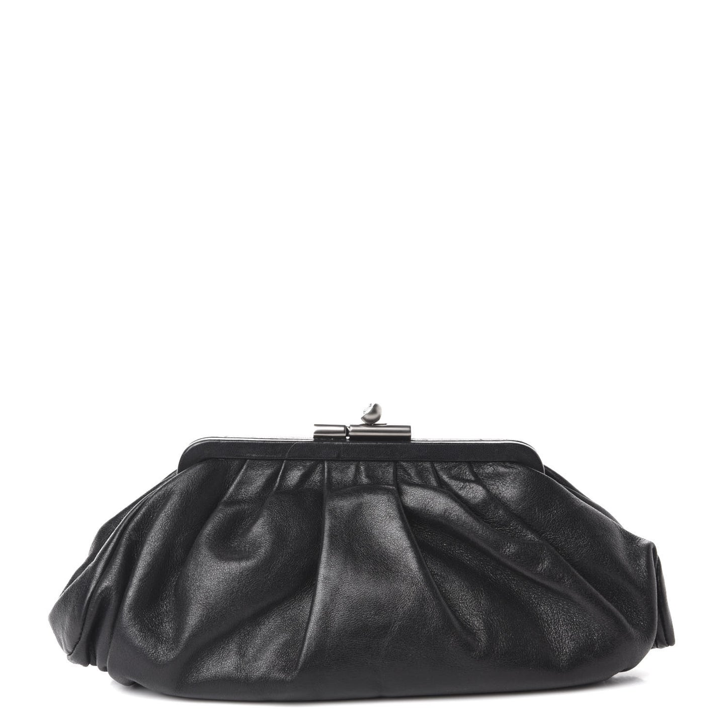 Lambskin Monte Carlo Clutch Black
