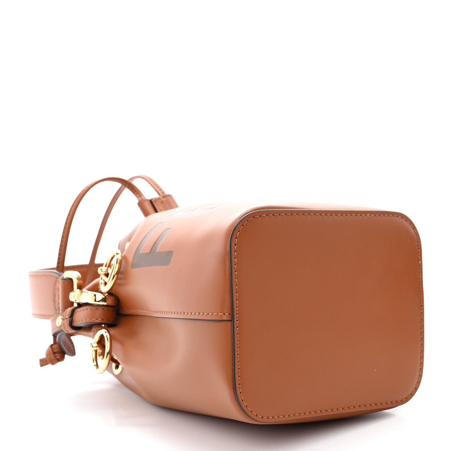 Fendi Vitello King F is Fendi Logo Embossed Mini Mon Tresor Bucket Bag Cuoio 4 of 10