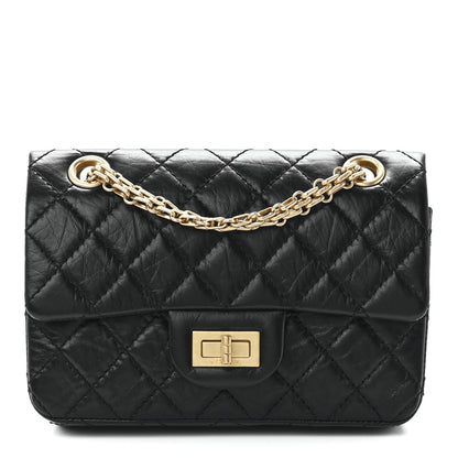 Chanel Aged Calfskin Quilted 2.55 Reissue Mini Flap Black 1 of 12