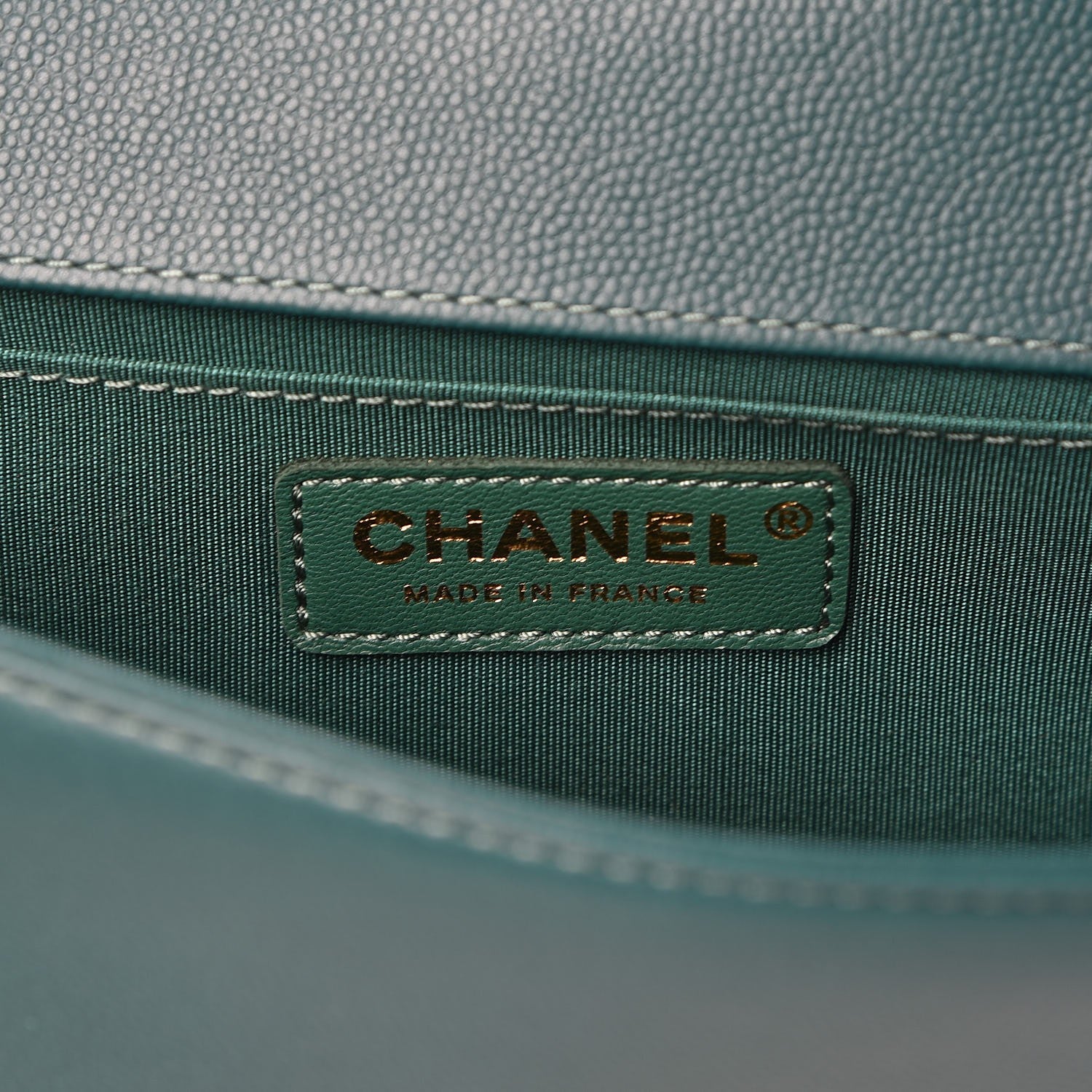 Chanel Caviar Quilted Medium Boy Flap Dark Green 6 of 9