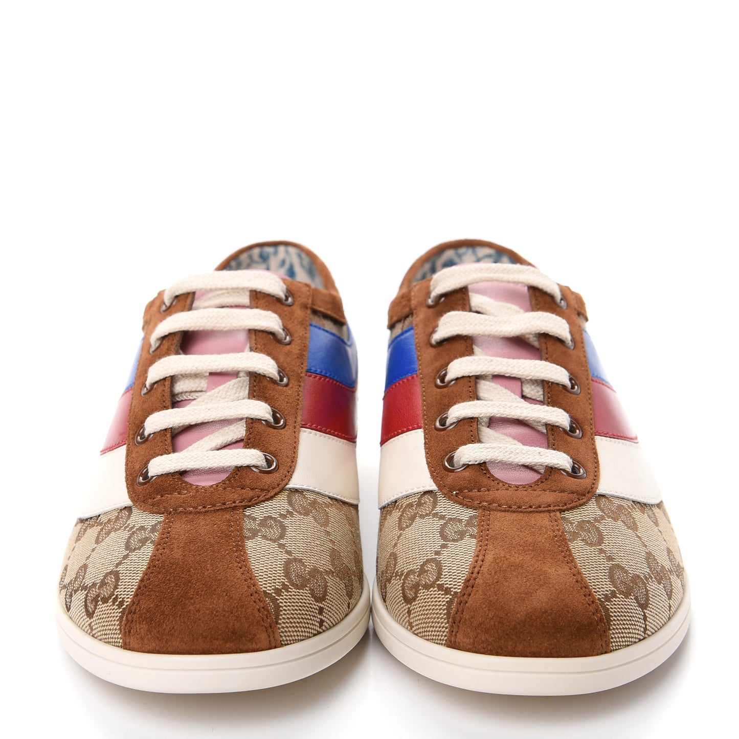 Suede Monogram Web Womens Falacer Sneakers 40 Nocciola Beige Mystic White Hibiscus Red