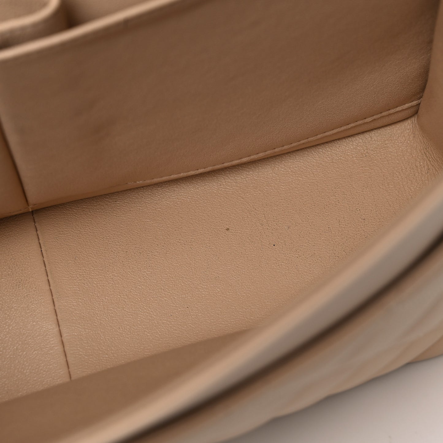 Lambskin Quilted Jumbo Double Flap Beige