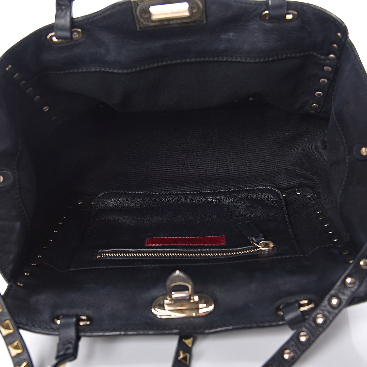 Vitello Small Rockstud Tote Black