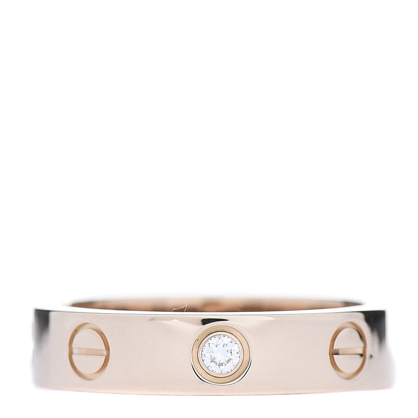 18K Pink Gold Diamond 4mm LOVE Wedding Band Ring 49 5