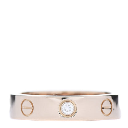 Cartier 18K Pink Gold Diamond 4mm LOVE Wedding Band Ring 49 5 1 of 4