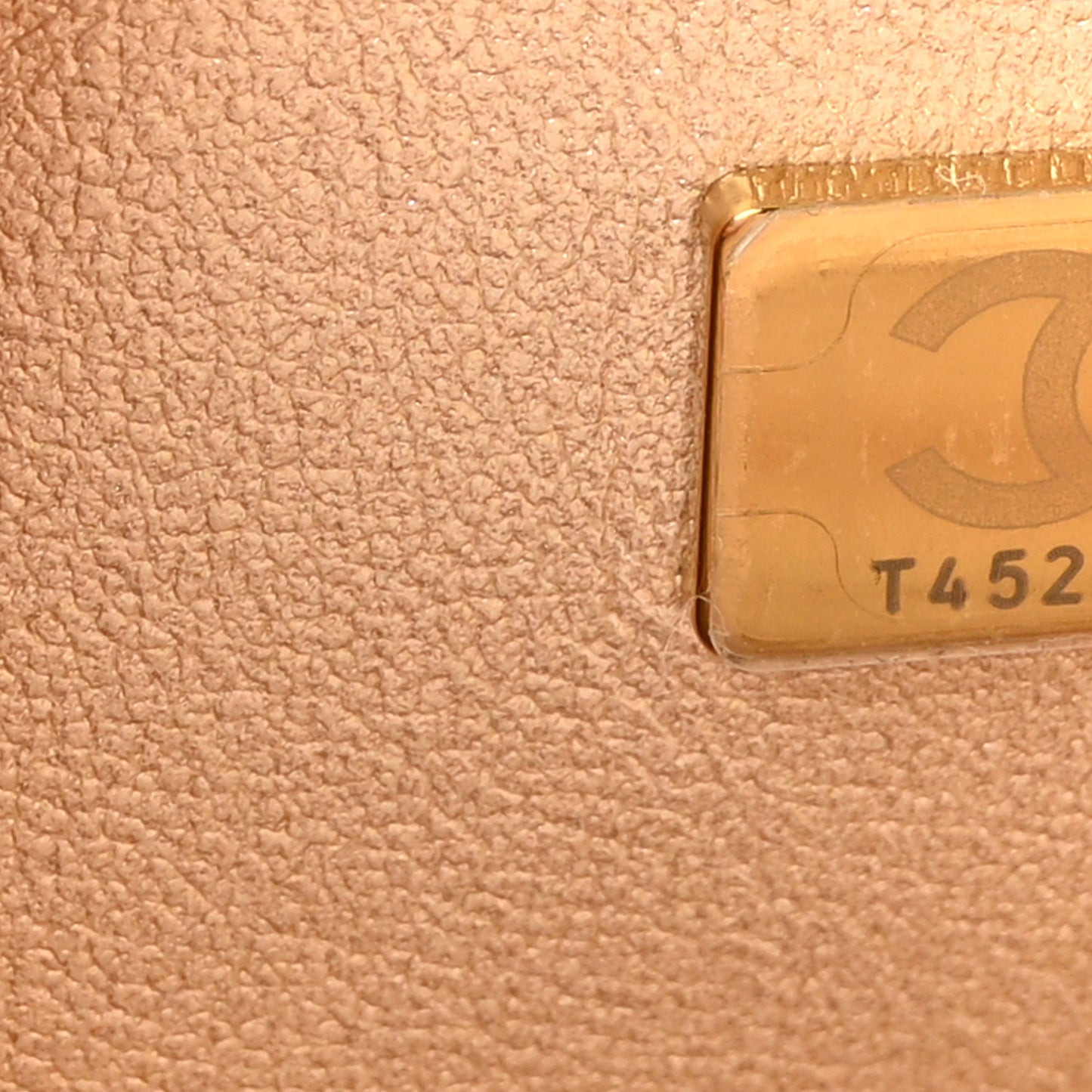 Metallic Mirror Calfskin Large Top Handle Clutch With Chain Gold