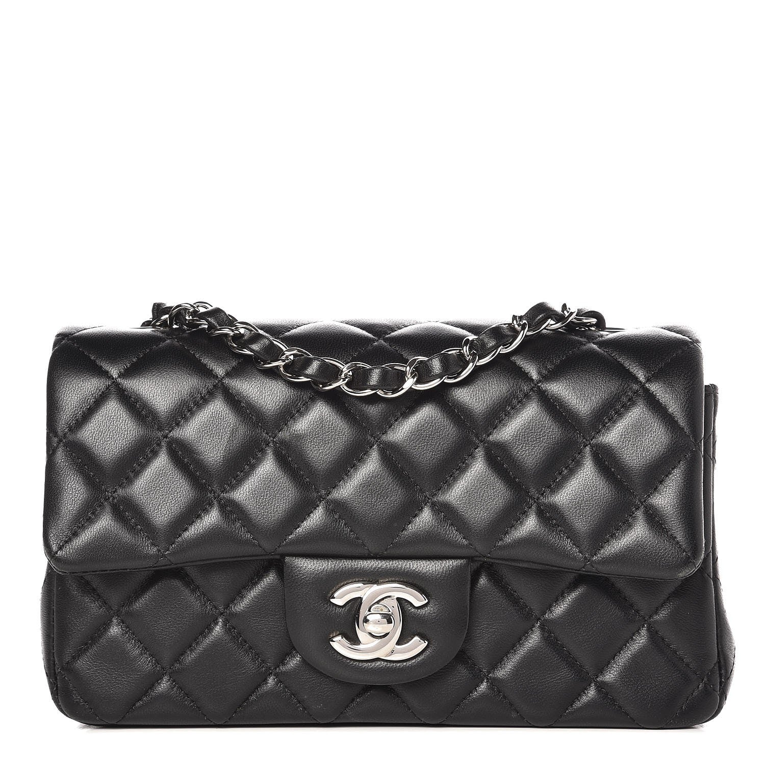 Chanel Lambskin Quilted Mini Rectangular Flap Black 1 of 13
