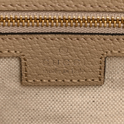 Gucci GG Supreme Monogram Textured Dollar Calfskin Web Large Ophidia Shopping Tote Beige Mystic White Oatmeal 6 of 13