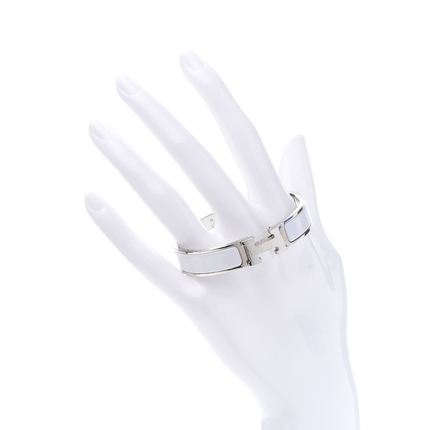 Hermes Enamel Narrow Clic Clac H Bracelet PM White 2 of 5